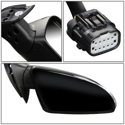 RETROVISOR MIRROR - OEM - 14-16 KIA FORTE, FORTE KOUP - POWERED - HEATED - FOLDING - BLACK MATERIAL - RIGHT