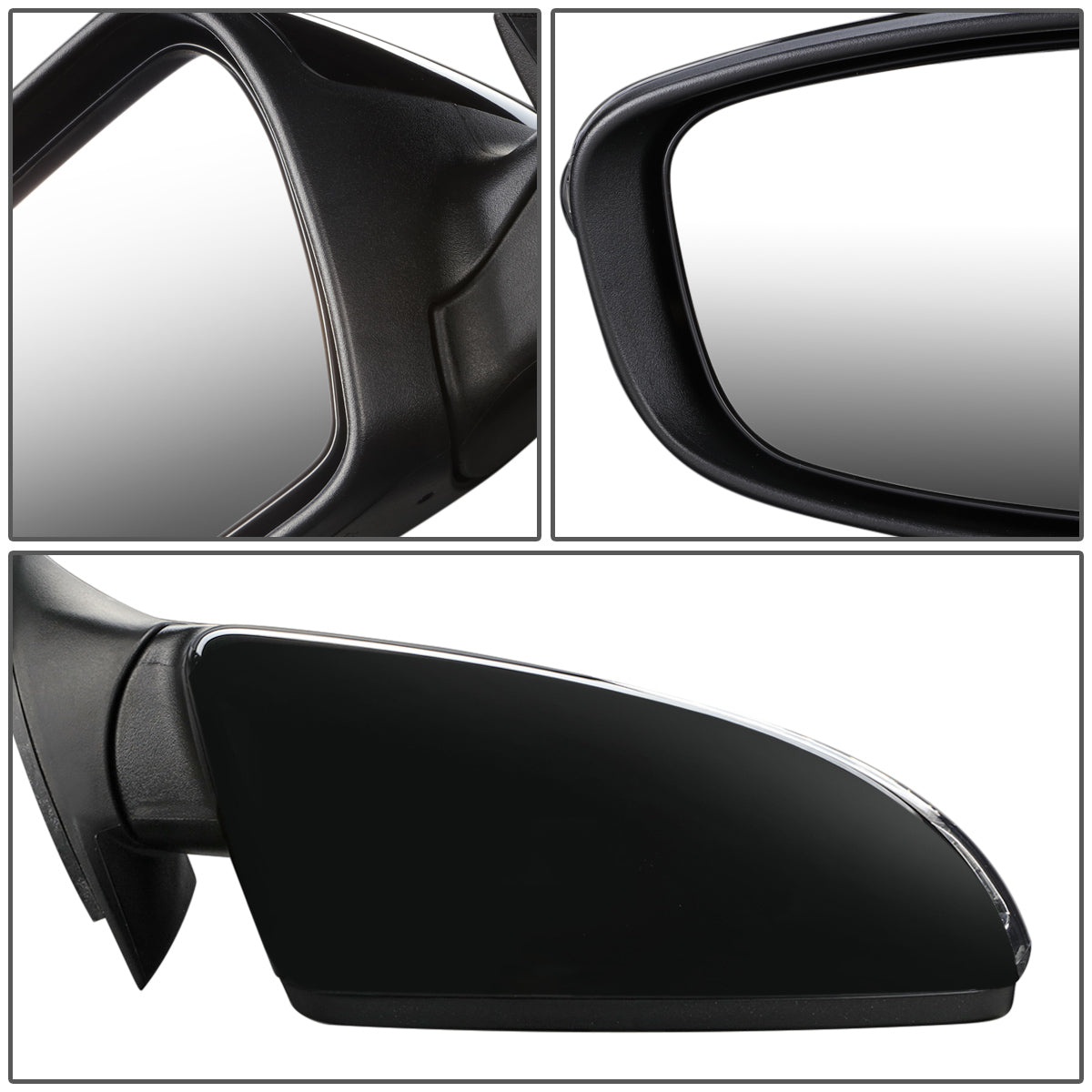 RETROVISOR MIRROR - OEM - 14-16 KIA FORTE, FORTE KOUP - POWERED - HEATED - W/ SIGNAL LIGHT - W/ PUDDLE LIGHT - POWER FOLDING - BLACK MATERIAL - RIGHT