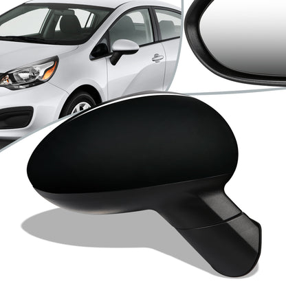 RETROVISOR MIRROR - OEM - 12-15 KIA RIO - POWERED - HEATED - FOLDING - BLACK MATERIAL - RIGHT