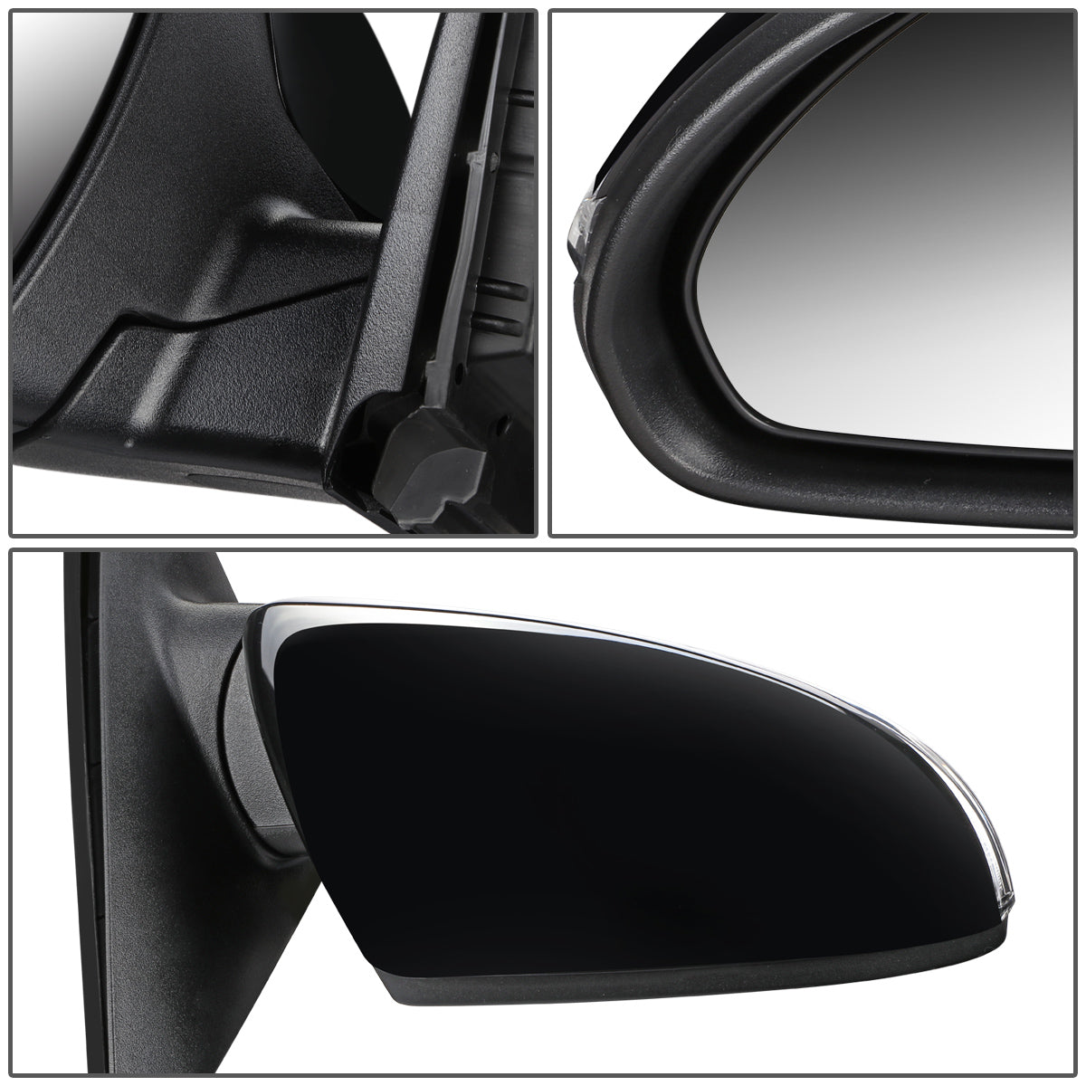 RETROVISOR MIRROR - OEM - 11-15 KIA OPTIMA - POWERED - HEATED - W/ SIGNAL LIGHT - POWER FOLDING - BLACK MATERIAL - RIGHT