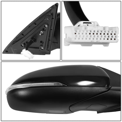 RETROVISOR MIRROR - OE STYLE - KIA OPTIMA 16-18 - WITH POWER FOLD WITH HEATED GLASS WITH MEMORY - WITHOUT HYBRID - PASSENGER SIDE - PAINT TO MATCH - BLACK