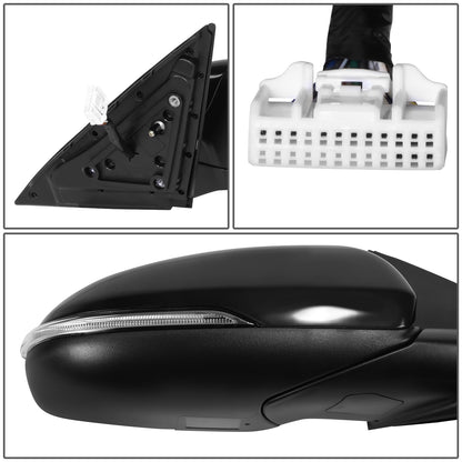 RETROVISOR MIRROR - OE STYLE - KIA OPTIMA 16-20 - WITH POWER FOLD WITH HEATED GLASS WITH MEMORY WITH BLIND SPOT - WITHOUT HYBRID - PASSENGER SIDE - PAINT TO MATCH - BLACK