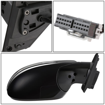 RETROVISOR MIRROR - OEM - 14-15 KIA SORENTO - POWERED - HEATED - W/ SIGNAL LIGHT - FOLDING - BLACK MATERIAL - RIGHT