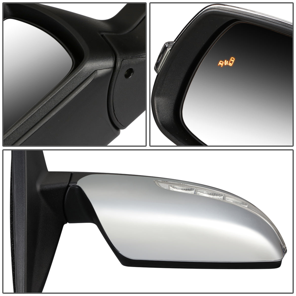 RETROVISOR MIRROR - OEM - 14-15 KIA SORENTO - POWERED - HEATED - W/ SIGNAL LIGHT - W/ MEMORY - POWER FOLDING - CHROME COVER - RIGHT