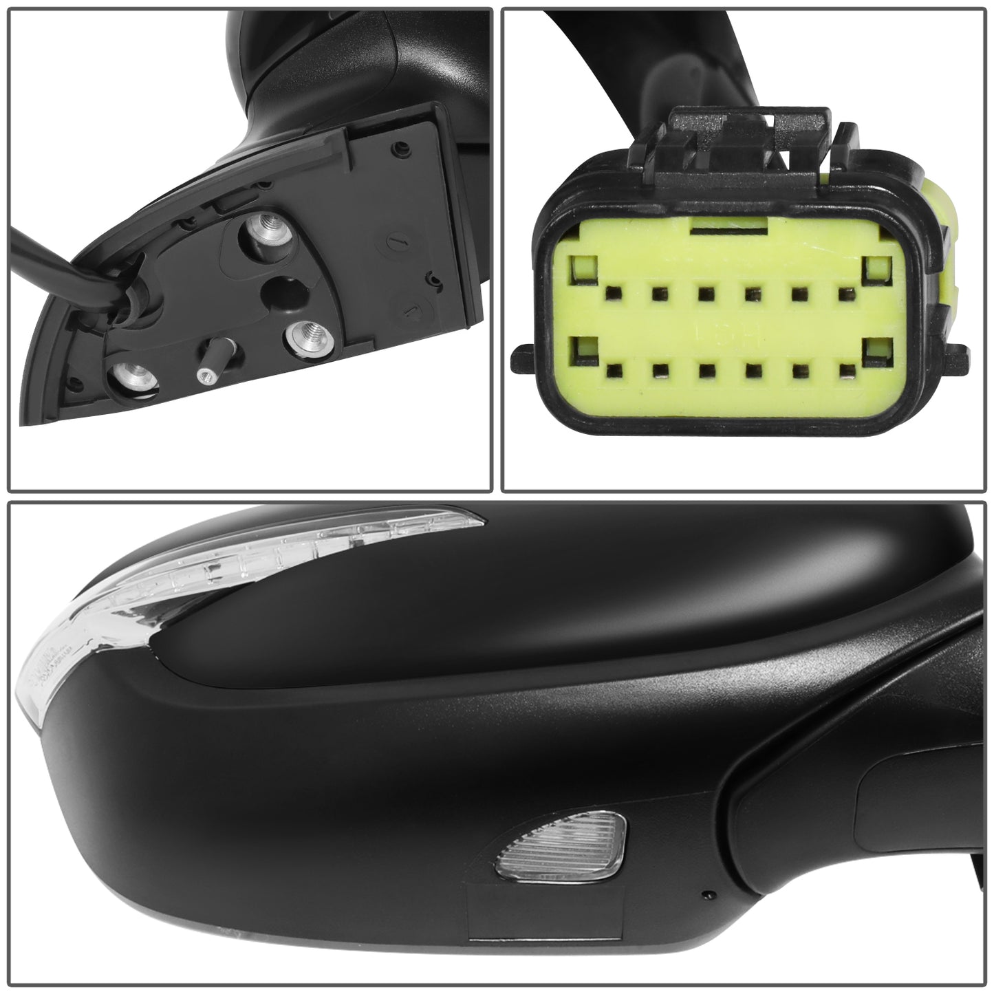 RETROVISOR MIRROR - OE STYLE - KIA FORTE 17-18 - WITH POWER FOLD WITH HEATED GLASS WITH TURN SIGNAL WITH BLIND SPOT - PASSENGER SIDE - PAINT TO MATCH - BLACK