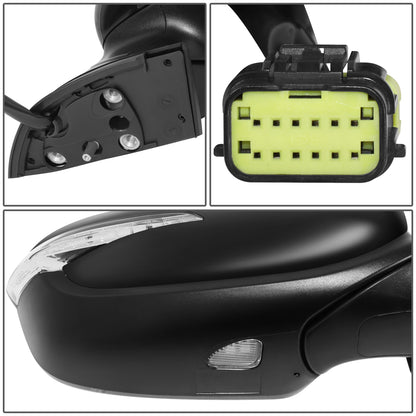 RETROVISOR MIRROR - OE STYLE - KIA FORTE 17-18 - WITH POWER FOLD WITH HEATED GLASS WITH TURN SIGNAL WITH BLIND SPOT - PASSENGER SIDE - PAINT TO MATCH - BLACK