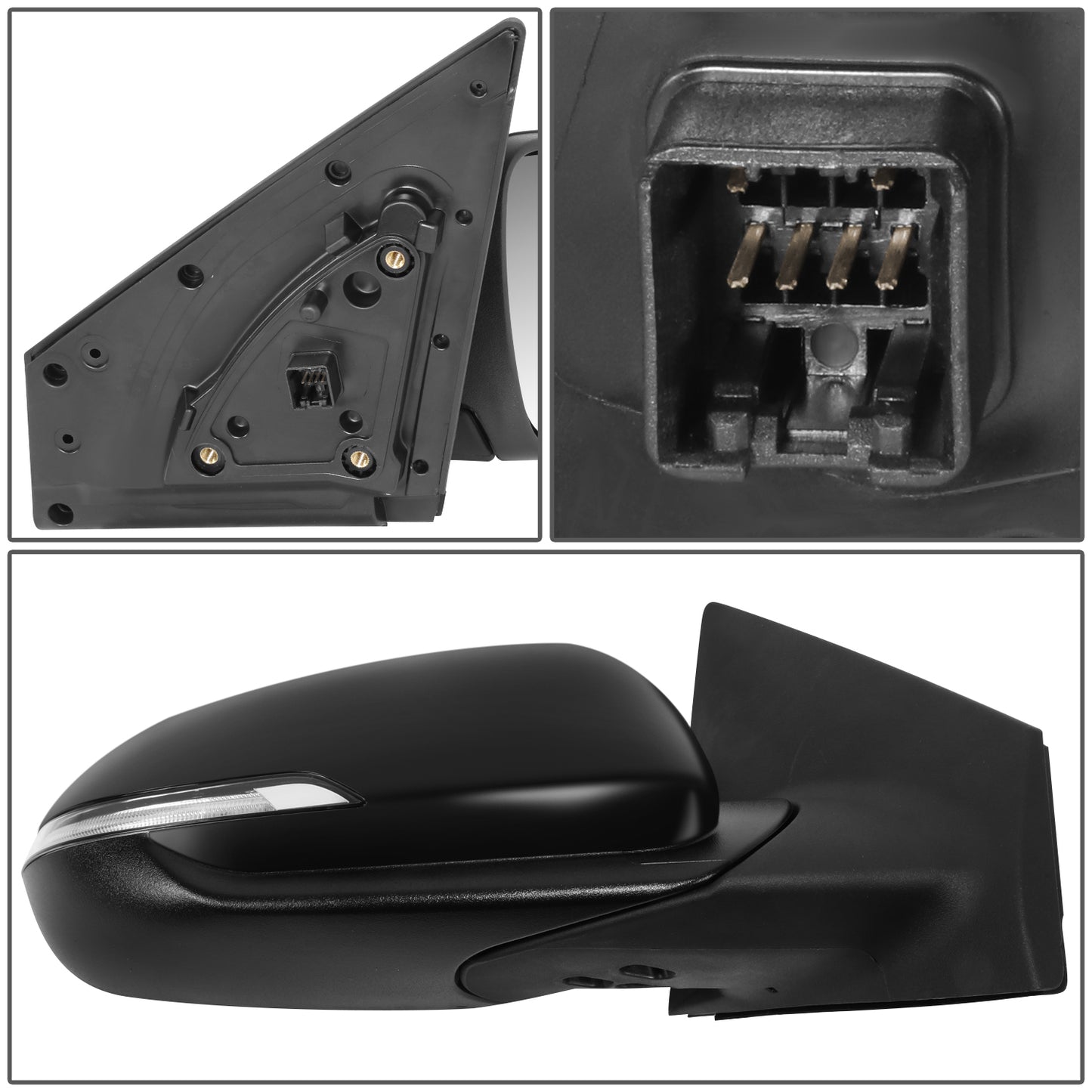 RETROVISOR MIRROR - OE STYLE - KIA RIO 18-20 - WITH POWER WITH HEATED GLASS WITH TURN SIGNAL - PASSENGER SIDE - PAINT TO MATCH - BLACK