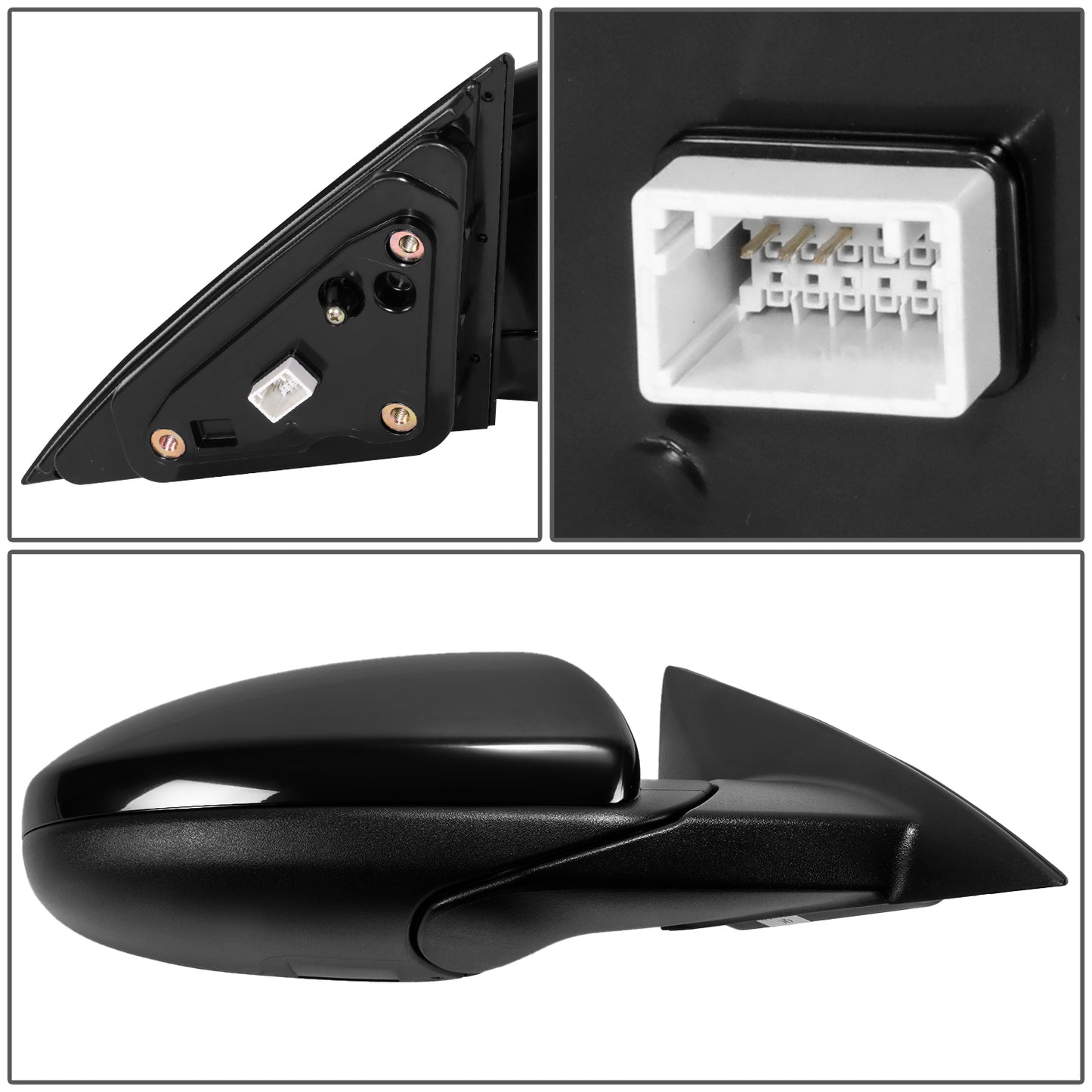 RETROVISOR MIRROR - OE STYLE - KIA FORTE 19-24 - WITH POWER - PASSENGER SIDE - PAINT TO MATCH - BLACK