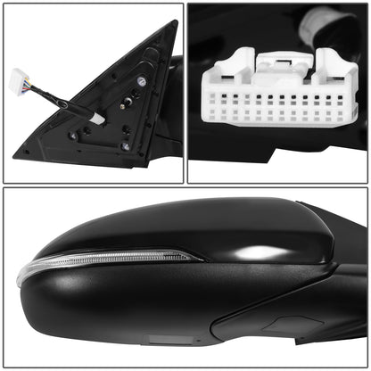 RETROVISOR MIRROR - OE STYLE - KIA OPTIMA 16-20 - WITH POWER FOLD WITH HEATED GLASS WITH BLIND SPOT - WITHOUT HYBRID - PASSENGER SIDE - PAINT TO MATCH - BLACK