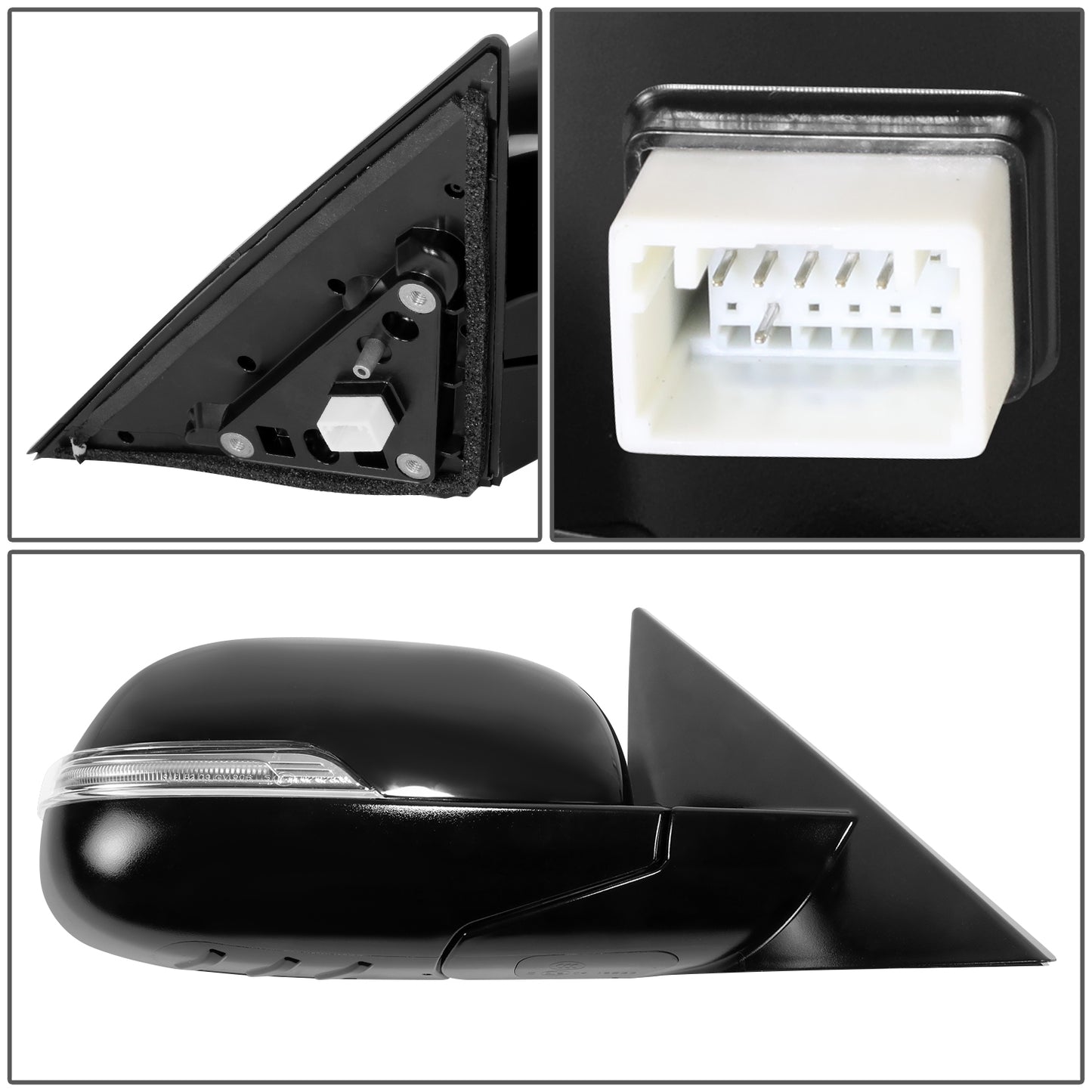 RETROVISOR MIRROR - OE STYLE - KIA SOUL 14-19 - WITH POWER FOLD WITH HEATED GLASS WITH TURN SIGNAL - PASSENGER SIDE - PAINT TO MATCH - BLACK