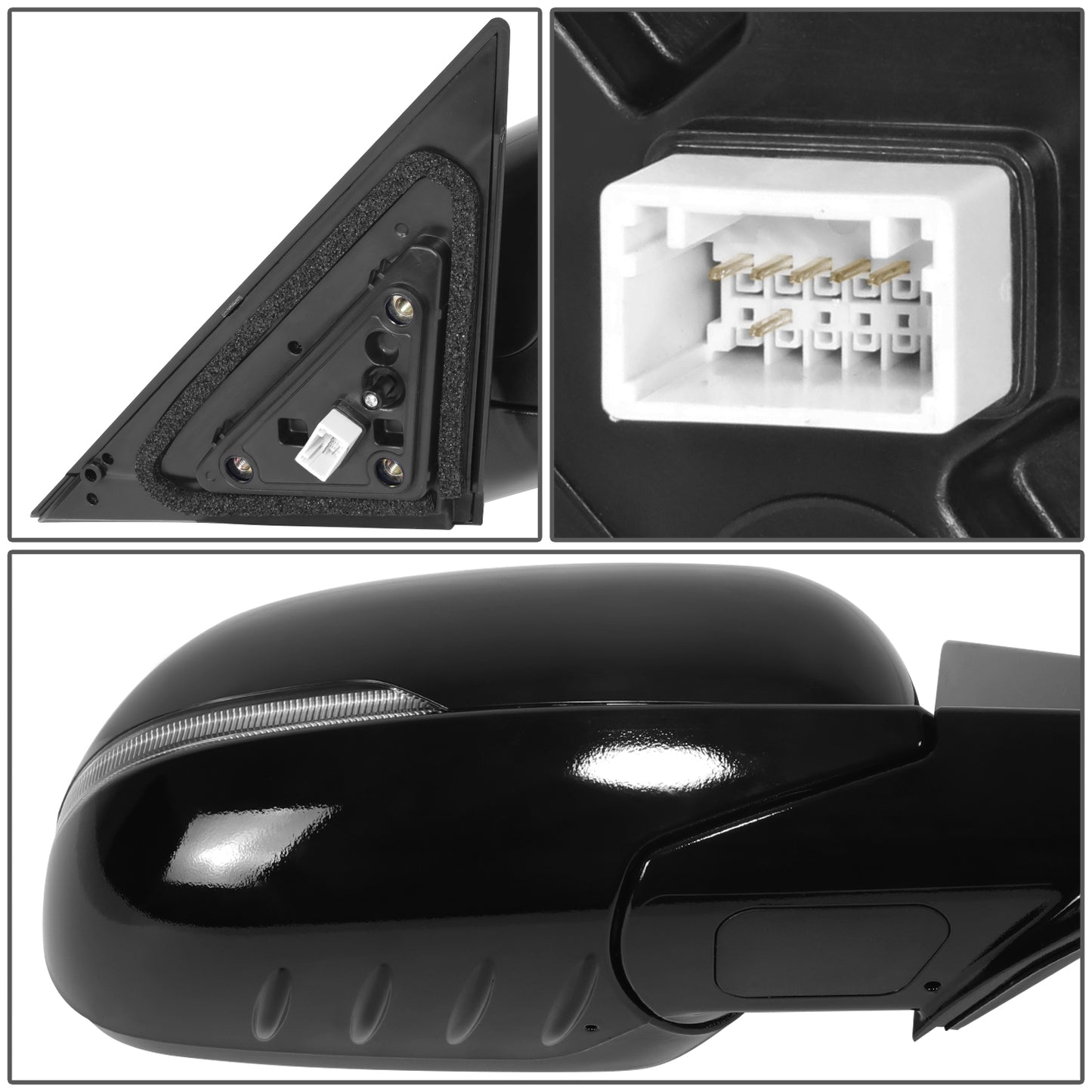 RETROVISOR MIRROR - OE STYLE - KIA SOUL 2020-2024 - WITH POWER WITH HEATED GLASS - PASSENGER RIGHT SIDE - BLACK