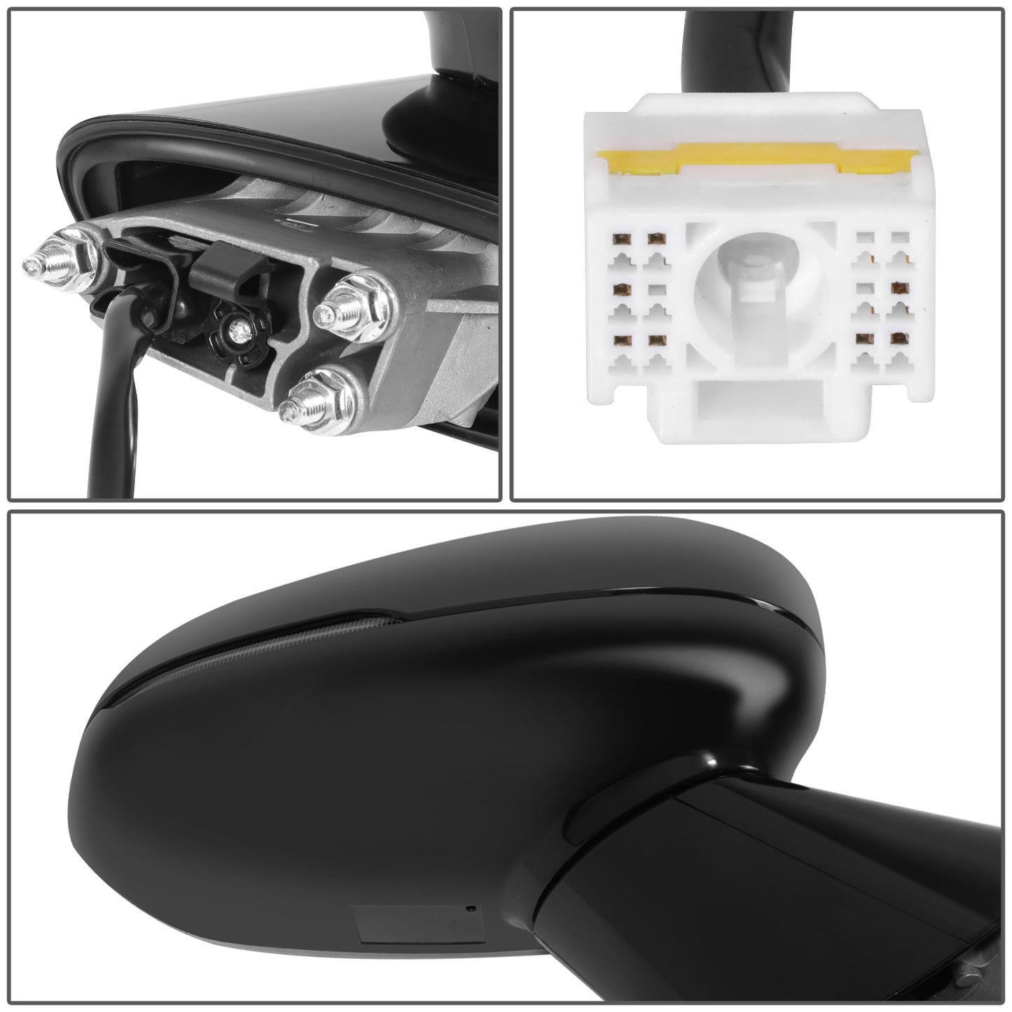 RETROVISOR MIRROR - OE STYLE - KIA K5 21-24 - WITH POWER WITH HEATED GLASS WITH BLIND SPOT WITH TURN SIGNAL - FOR GT - PASSENGER SIDE - PAINT TO MATCH - BLACK