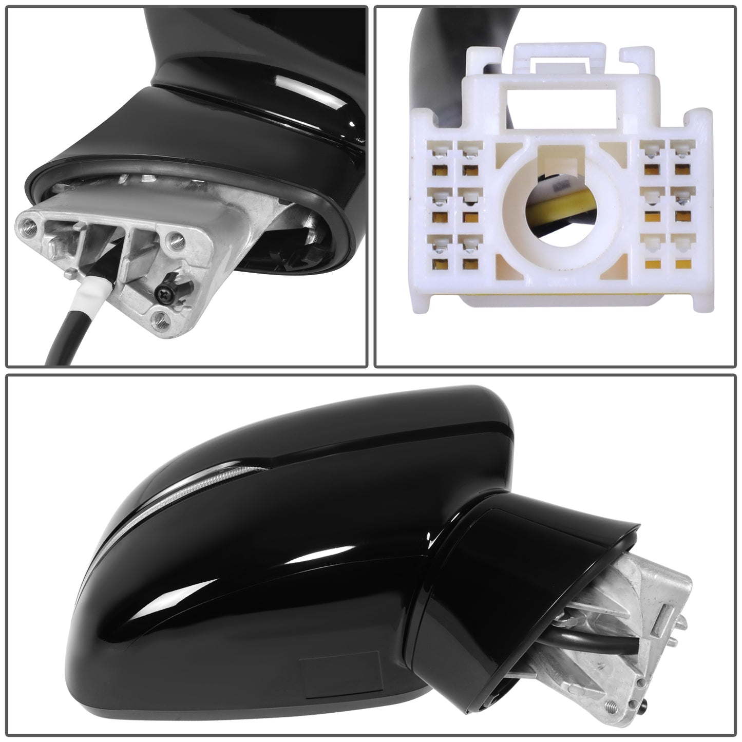 RETROVISOR MIRROR - OE STYLE - KIA SORENTO 2021-2023 - WITH POWER WITH HEATED GLASS WITH BLIND SPOT - PASSENGER RIGHT SIDE - BLACK