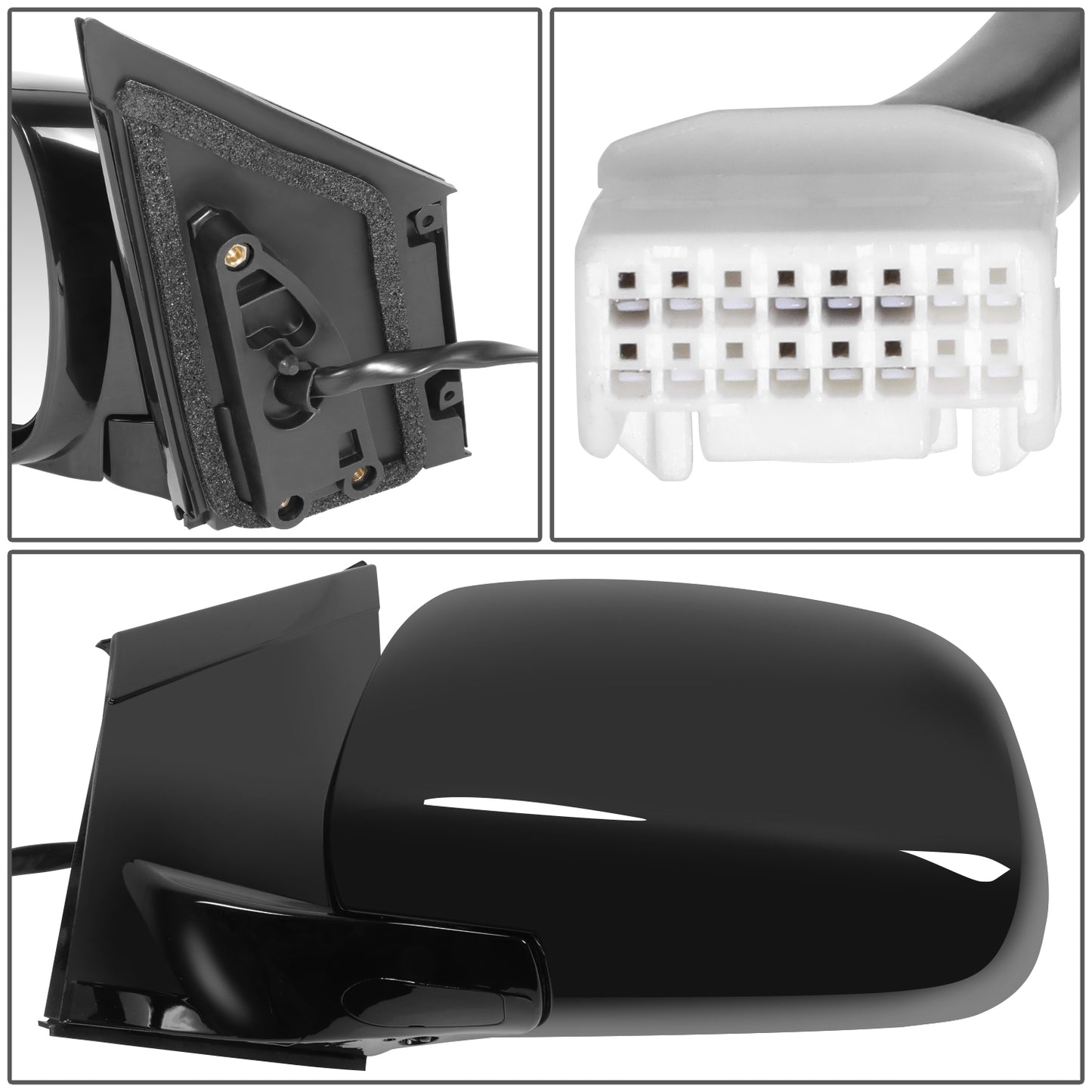 RETROVISOR MIRROR - OE STYLE - LEXUS RX330 04-06 - LEXUS RX350 07-09 - LEXUS RX400H 06-08 - WITH POWER WITH MEMORY WITH HEATED - DRIVER SIDE - PAINT TO MATCH - BLACK