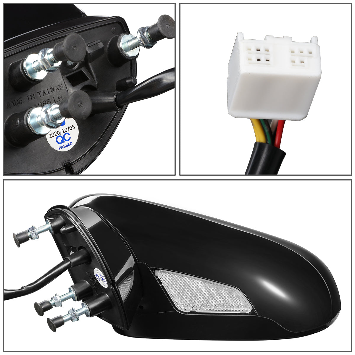 RETROVISOR MIRROR - OEM - 06-10 LEXUS IS250, IS350 - POWERED - HEATED - W/ PUDDLE LIGHT - FOLDING - BLACK MATERIAL - LEFT