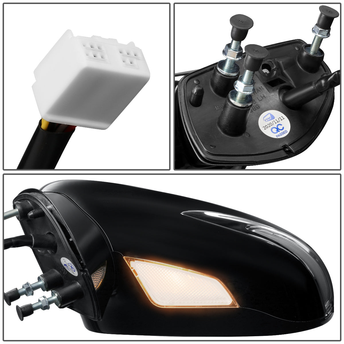 RETROVISOR MIRROR - OEM - 06-10 LEXUS IS 250, IS350 - POWERED - HEATED - W/ SIGNAL LIGHT - W/ PUDDLE LIGHT - FOLDING - BLACK MATERIAL - LEFT