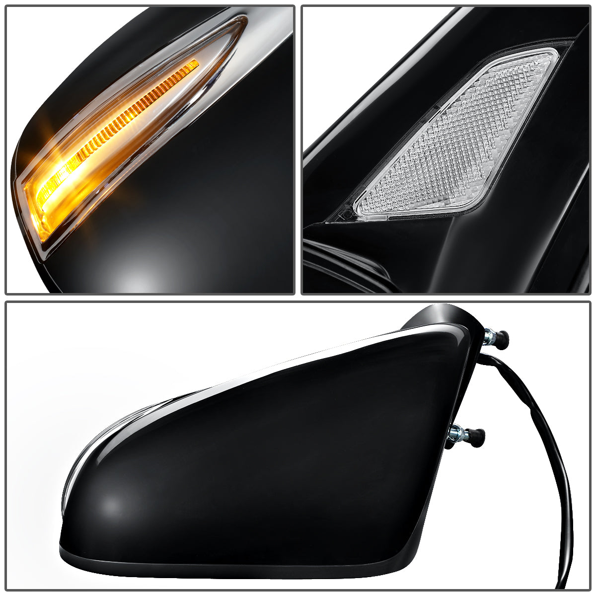 RETROVISOR MIRROR - OEM - 06-10 LEXUS IS 250, IS350 - POWERED - HEATED - W/ SIGNAL LIGHT - W/ PUDDLE LIGHT - FOLDING - BLACK MATERIAL - LEFT