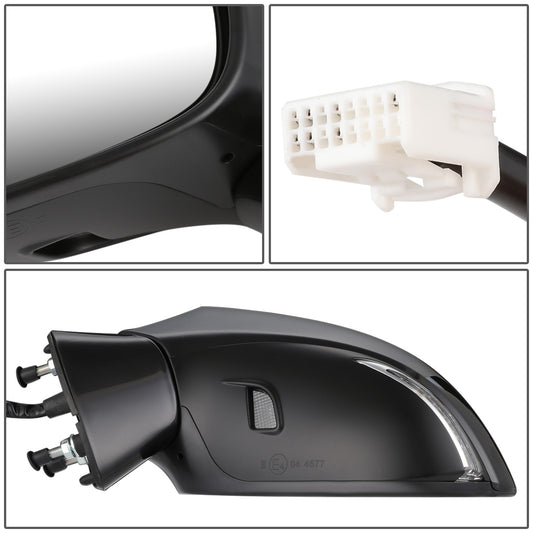 RETROVISOR MIRROR - OEM - 11-13 LEXUS CT200H - POWERED - HEATED - W/ SIGNAL LIGHT - W/ PUDDLE LIGHT - FOLDING - BLACK MATERIAL - LEFT
