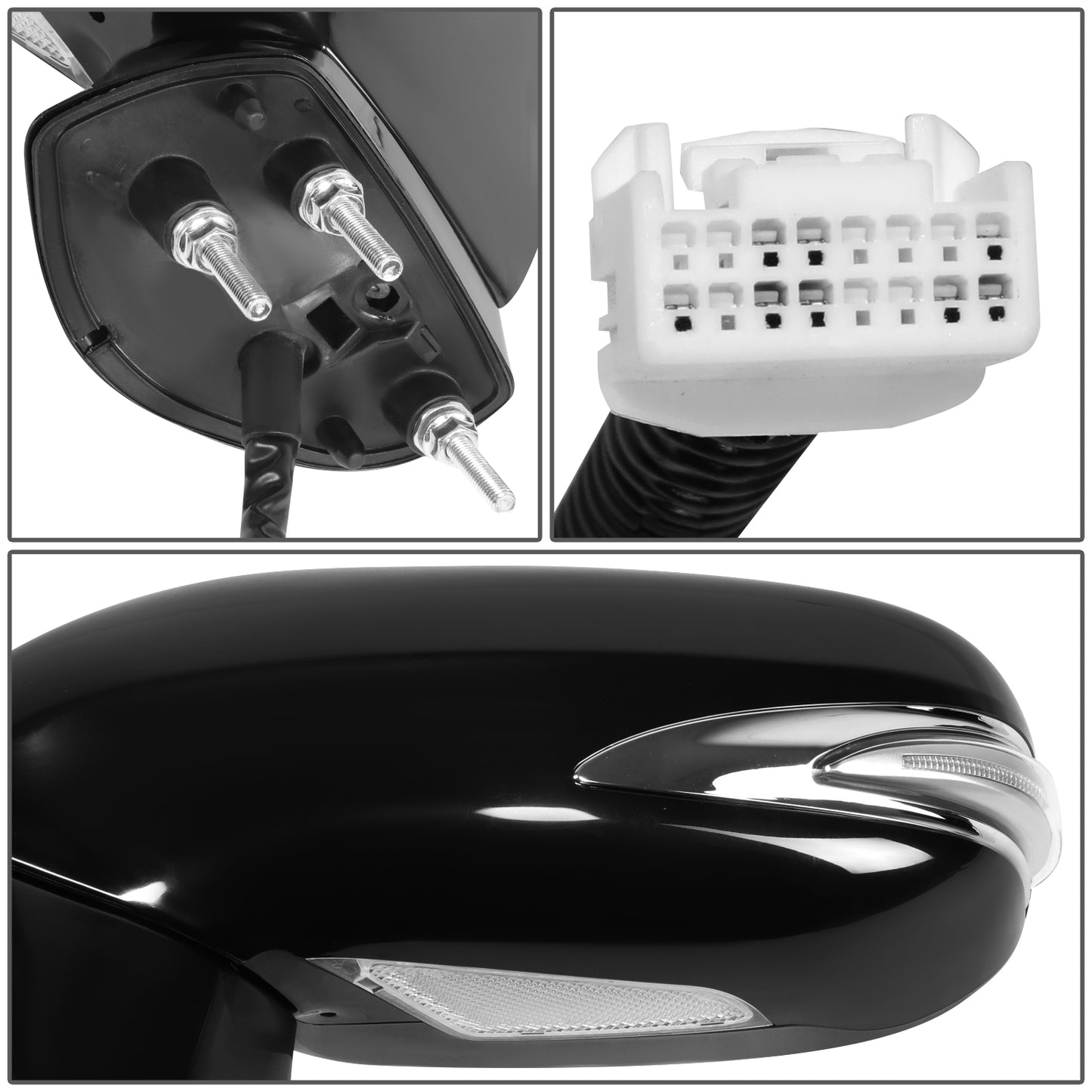 RETROVISOR MIRROR - OE STYLE - LEXUS IS250 09-13 - LEXUS IS350 09-13 - WITH POWER WITH HEATED GLASS WITH SIGNAL WITH MEMORY - DRIVER SIDE - PAINT TO MATCH - BLACK