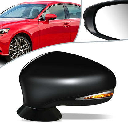 RETROVISOR MIRROR - OEM - 13-16 LEXUS IS250, IS350 - POWERED - HEATED - W/ SIGNAL LIGHT - W/ PUDDLE LIGHT - FOLDING - BLACK MATERIAL - LEFT