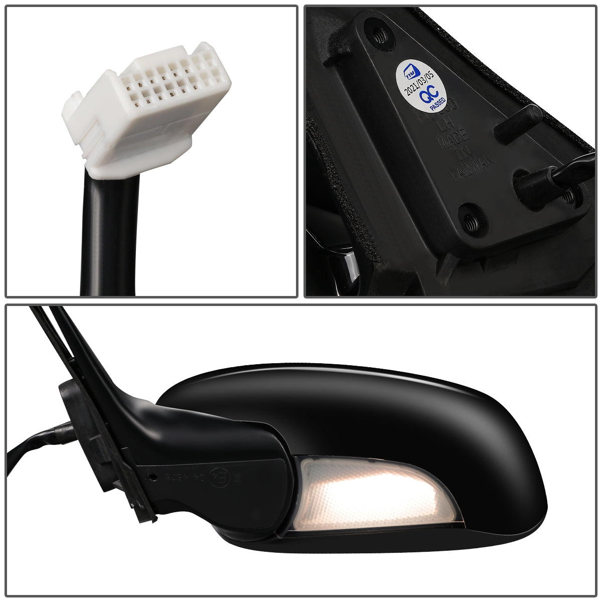 RETROVISOR MIRROR - OEM - 06-11 LEXUS GS300, GS350, GS400, GS430 - POWERED - HEATED - W/ MEMORY - W/ PUDDLE LIGHT - POWER FOLDING - BLACK MATERIAL - LEFT