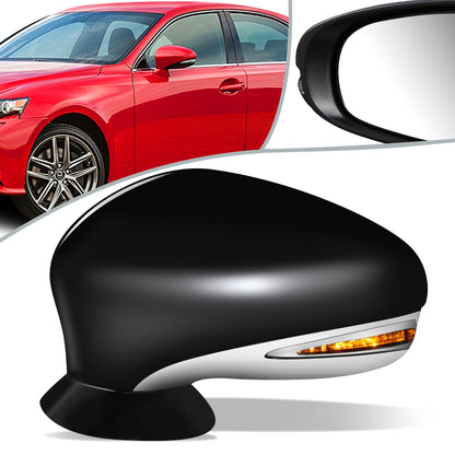 RETROVISOR MIRROR - OEM - 13-17 LEXUS LS460 - POWERED - HEATED - W/ SIGNAL LIGHT - W/ MEMORY - W/ PUDDLE LIGHT - POWER FOLDING - BLACK MATERIAL - LEFT