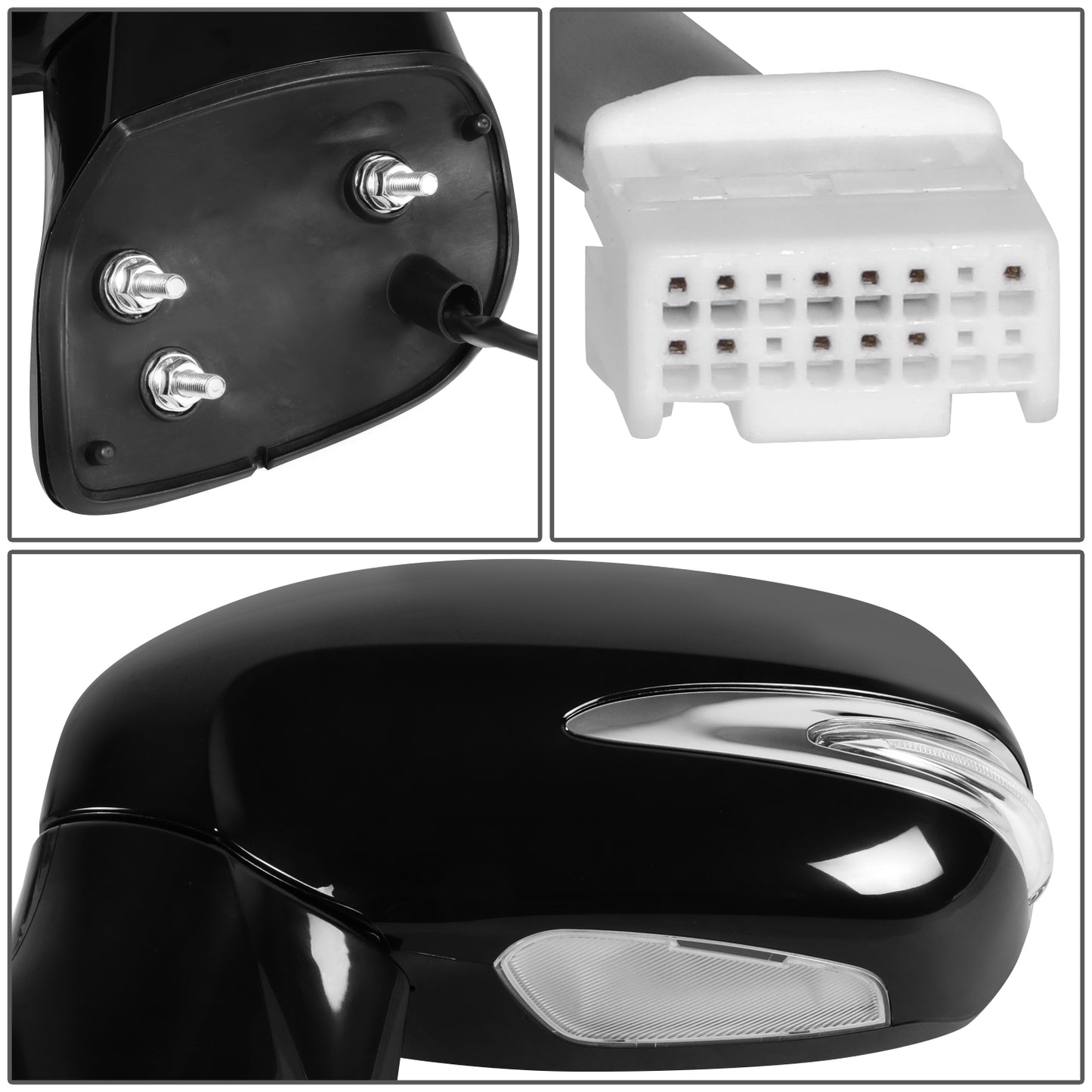 RETROVISOR MIRROR - OE STYLE - LEXUS RX350 13-15 - LEXUS RX450H 13-15 - WITH POWER WITH MEMORY WITH HEATED - DRIVER SIDE - PAINT TO MATCH - BLACK