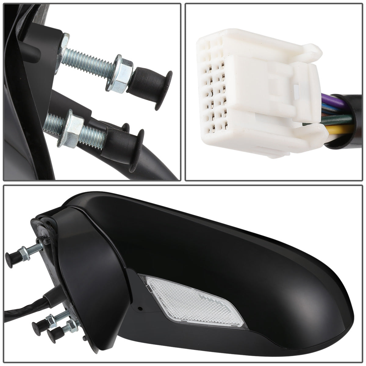 RETROVISOR MIRROR - OEM - 07-12 LEXUS LS460 - POWERED - HEATED - W/ MEMORY - W/ PUDDLE LIGHT - POWER FOLDING - BLACK MATERIAL - LEFT