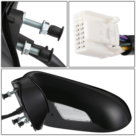 RETROVISOR MIRROR - OEM - 07-12 LEXUS LS460 - POWERED - HEATED - W/ MEMORY - W/ PUDDLE LIGHT - POWER FOLDING - BLACK MATERIAL - LEFT