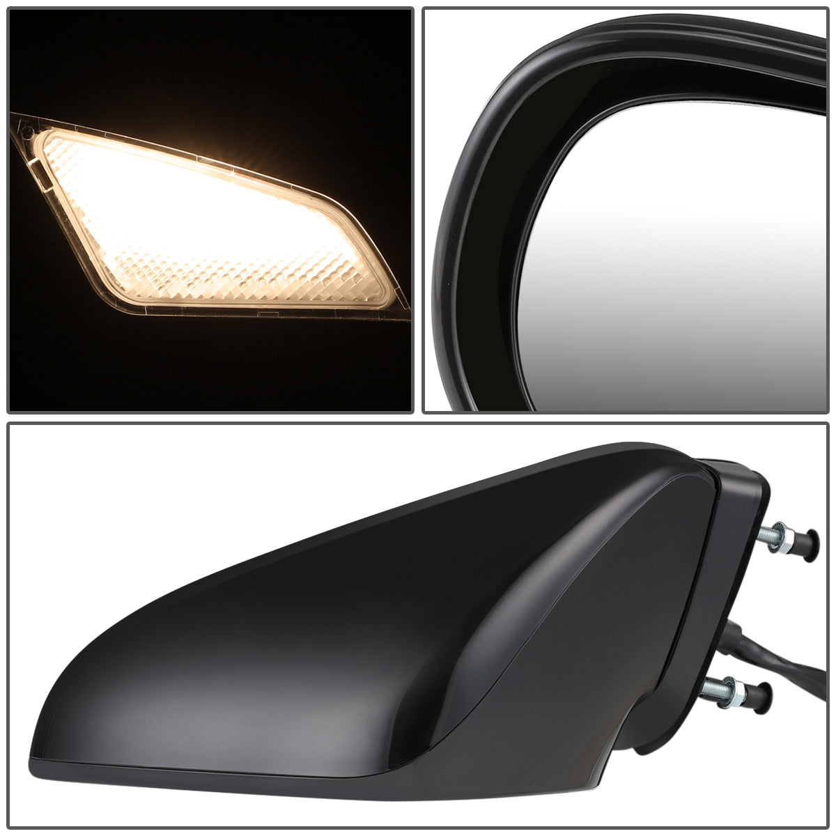 RETROVISOR MIRROR - OEM - 07-12 LEXUS LS460 - POWERED - HEATED - W/ MEMORY - W/ PUDDLE LIGHT - POWER FOLDING - BLACK MATERIAL - LEFT