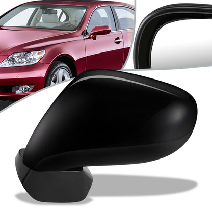 RETROVISOR MIRROR - OEM - 07-12 LEXUS LS460 - POWERED - HEATED - W/ MEMORY - W/ PUDDLE LIGHT - POWER FOLDING - BLACK MATERIAL - LEFT