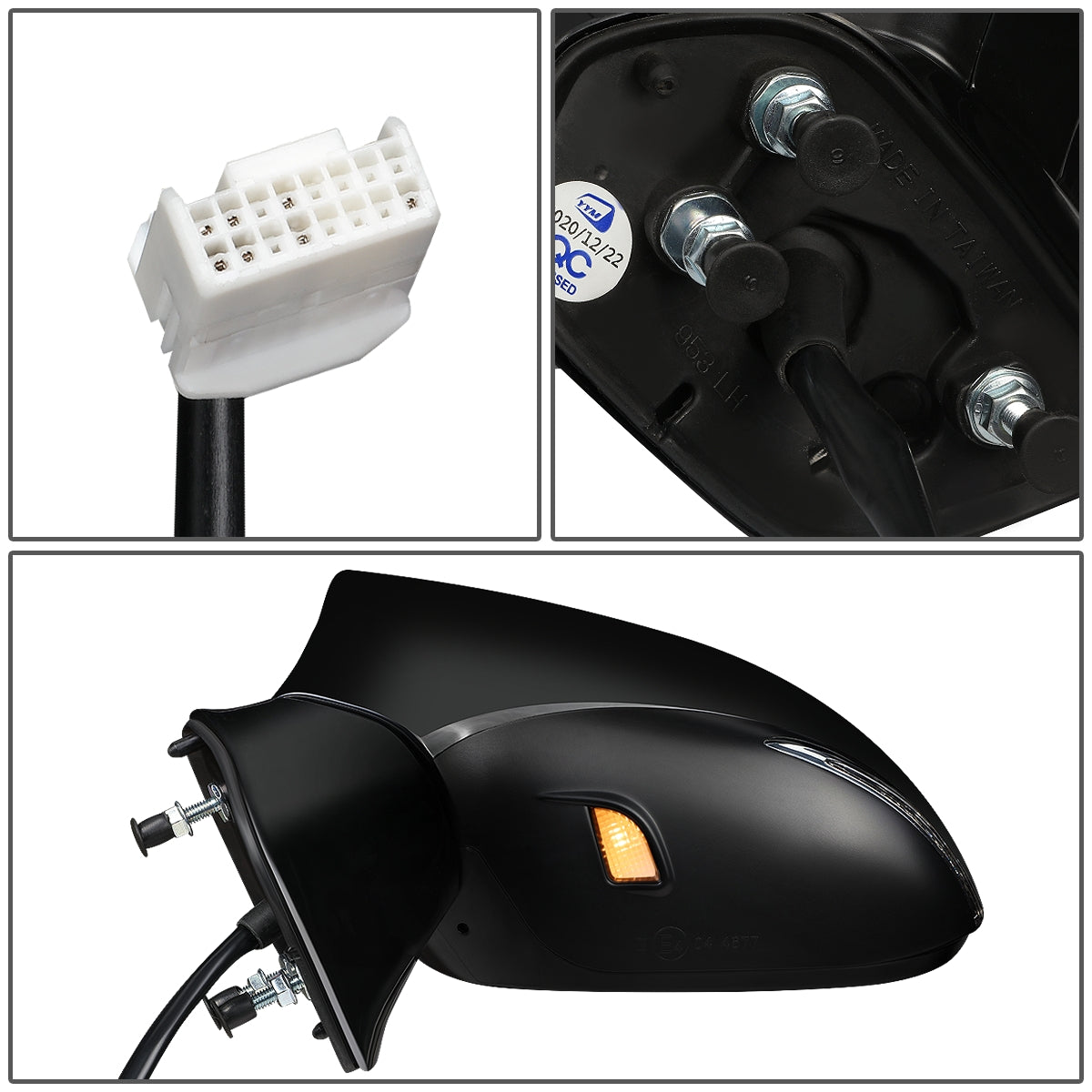 RETROVISOR MIRROR - OEM - 13-15 LEXUS ES350, ES300H - POWERED - HEATED - W/ SIGNAL LIGHT - W/ PUDDLE LIGHT - FOLDING - BLACK MATERIAL - LEFT