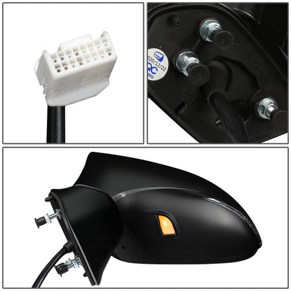 RETROVISOR MIRROR - OEM - 13-15 LEXUS ES350, ES300H - POWERED - HEATED - W/ SIGNAL LIGHT - W/ PUDDLE LIGHT - FOLDING - BLACK MATERIAL - LEFT