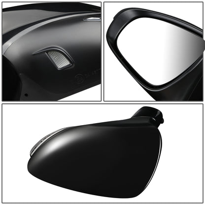 RETROVISOR MIRROR - OEM - 13-15 LEXUS ES350, ES300H - POWERED - HEATED - W/ SIGNAL LIGHT - W/ PUDDLE LIGHT - FOLDING - BLACK MATERIAL - LEFT