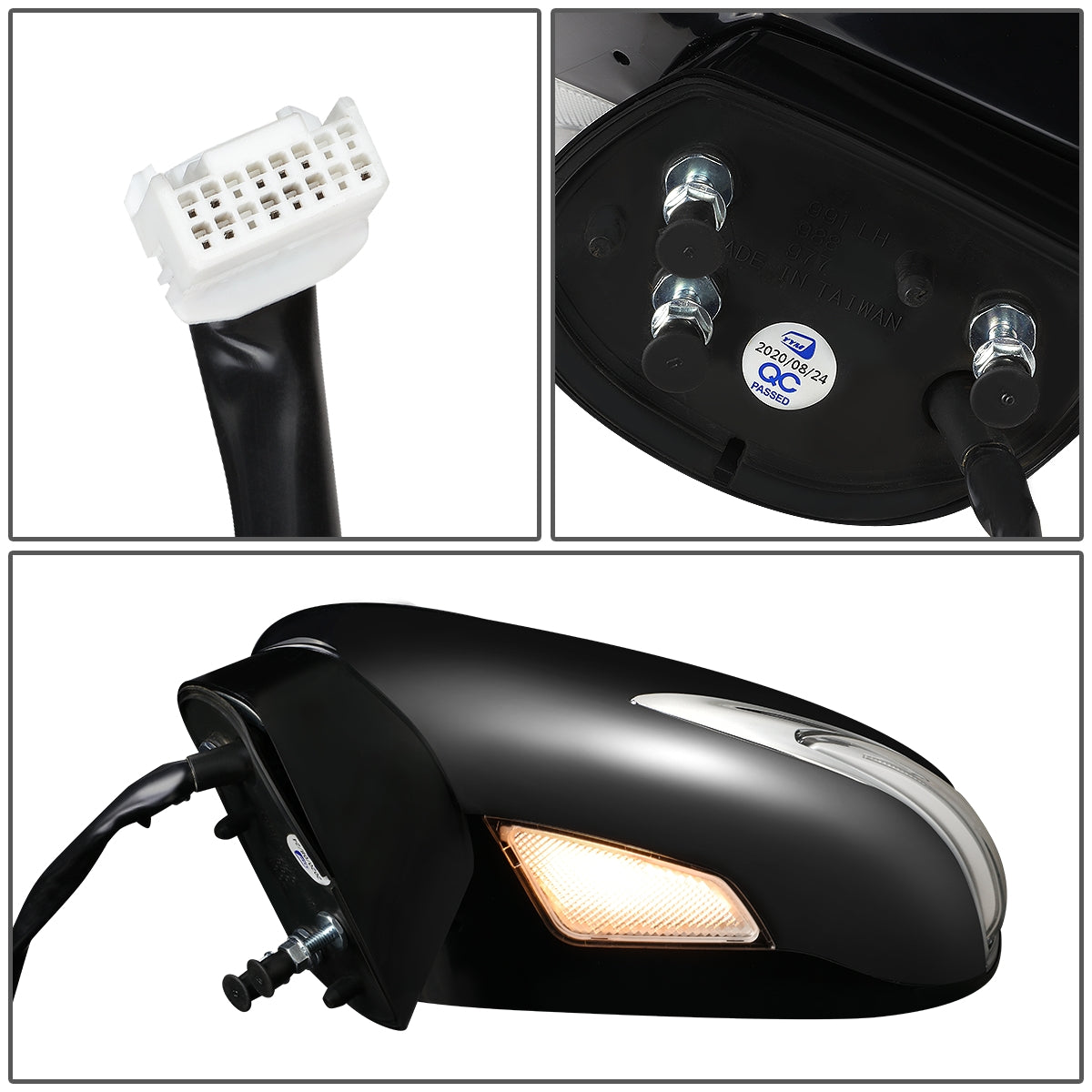 RETROVISOR MIRROR - OEM - 07-12 LEXUS ES350 - POWERED - HEATED - W/ SIGNAL LIGHT - W/ MEMORY - W/ PUDDLE LIGHT - FOLDING - BLACK MATERIAL - LEFT