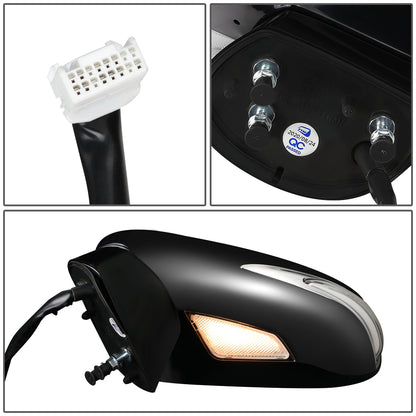 RETROVISOR MIRROR - OEM - 07-12 LEXUS ES350 - POWERED - HEATED - W/ SIGNAL LIGHT - W/ MEMORY - W/ PUDDLE LIGHT - FOLDING - BLACK MATERIAL - LEFT