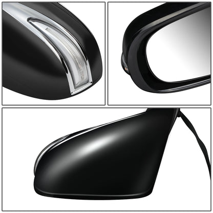 RETROVISOR MIRROR - OEM - 07-12 LEXUS ES350 - POWERED - HEATED - W/ SIGNAL LIGHT - W/ MEMORY - W/ PUDDLE LIGHT - FOLDING - BLACK MATERIAL - LEFT