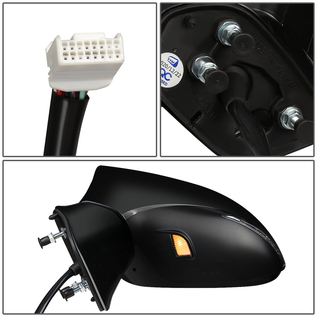 RETROVISOR MIRROR - OEM - 13-15 LEXUS ES350, ES300H - POWERED - HEATED - W/ SIGNAL LIGHT - W/ MEMORY - W/ PUDDLE LIGHT - FOLDING - BLACK MATERIAL - LEFT