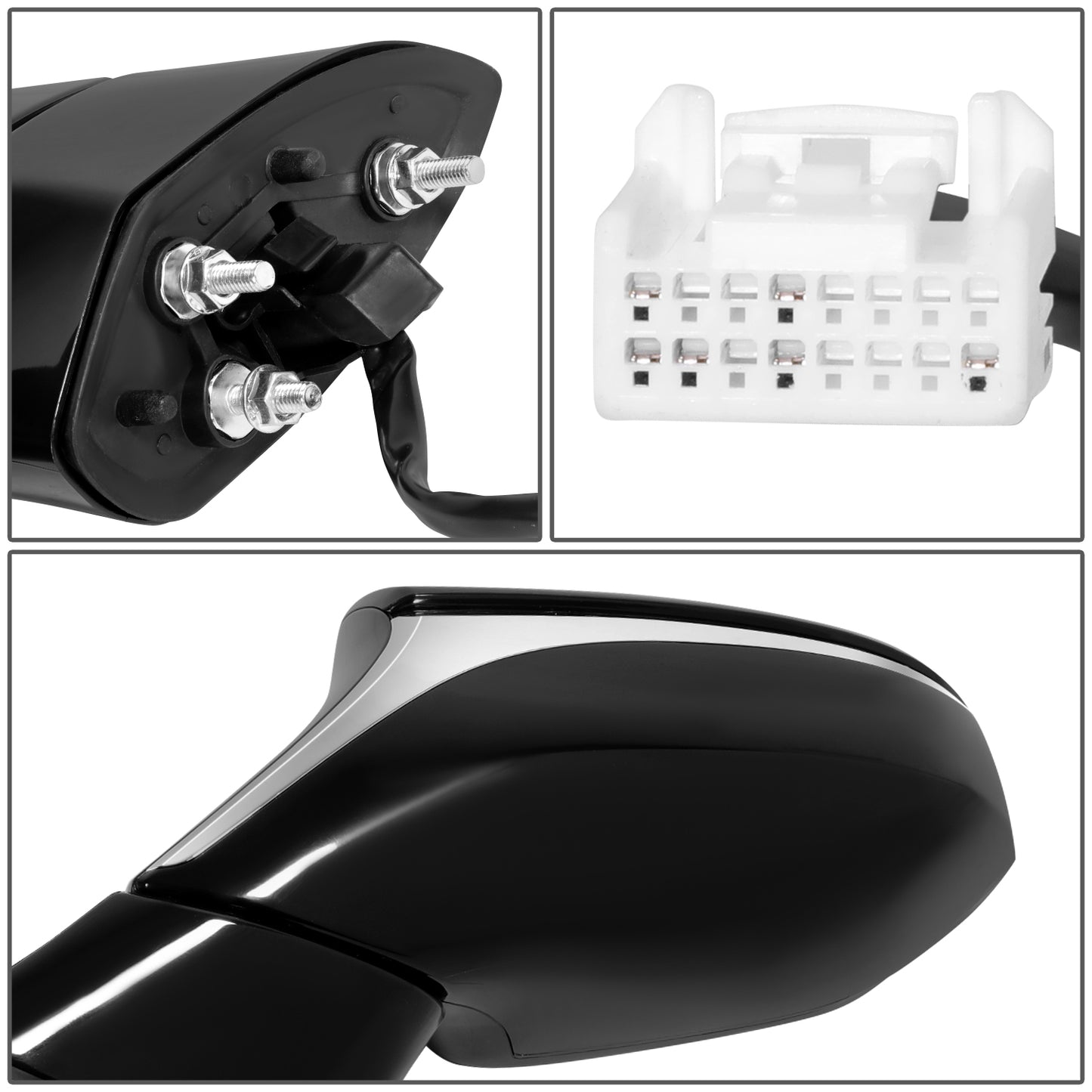 RETROVISOR MIRROR - OE STYLE - LEXUS ES250 21-24 - LEXUS ES300H 19-24 - LEXUS ES350 19-24 - WITH POWER WITH HEATED WITH SIGNAL - DRIVER SIDE - PAINT TO MATCH - BLACK