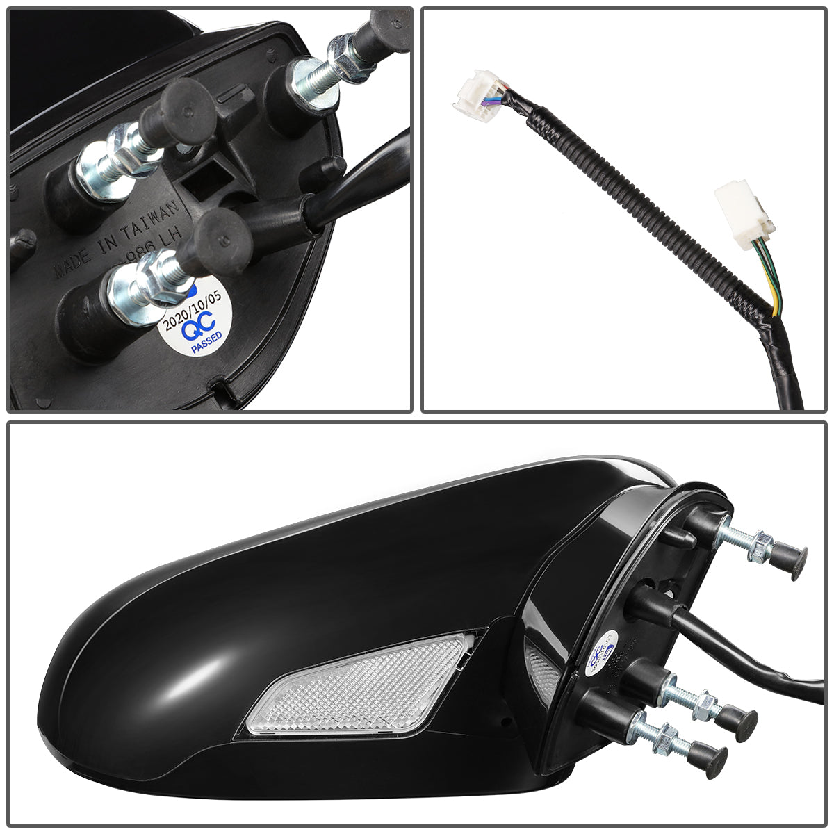 RETROVISOR MIRROR - OEM - 06-10 LEXUS IS250, IS350 - POWERED - HEATED - W/ MEMORY - W/ PUDDLE LIGHT - FOLDING - BLACK MATERIAL - RIGHT