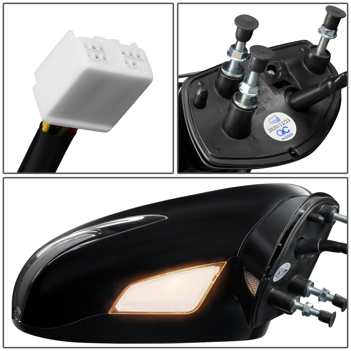 RETROVISOR MIRROR - OEM - 06-10 LEXUS IS 250, IS350 - POWERED - HEATED - W/ SIGNAL LIGHT - W/ PUDDLE LIGHT - FOLDING - BLACK MATERIAL - RIGHT