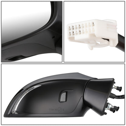 RETROVISOR MIRROR - OEM - 11-13 LEXUS CT200H - POWERED - HEATED - W/ MEMORY - W/ SIGNAL LIGHT - W/ PUDDLE LIGHT - FOLDING - BLACK MATERIAL - RIGHT