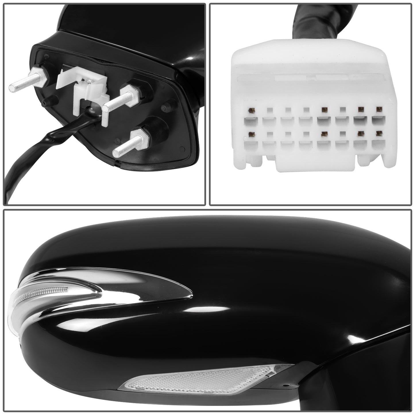 RETROVISOR MIRROR - OE STYLE - LEXUS IS250 10-15 - LEXUS IS350 10-15 - WITH POWER WITH HEATED GLASS WITH SIGNAL - CONVERTIBLE - PASSENGER SIDE - PAINT TO MATCH - BLACK