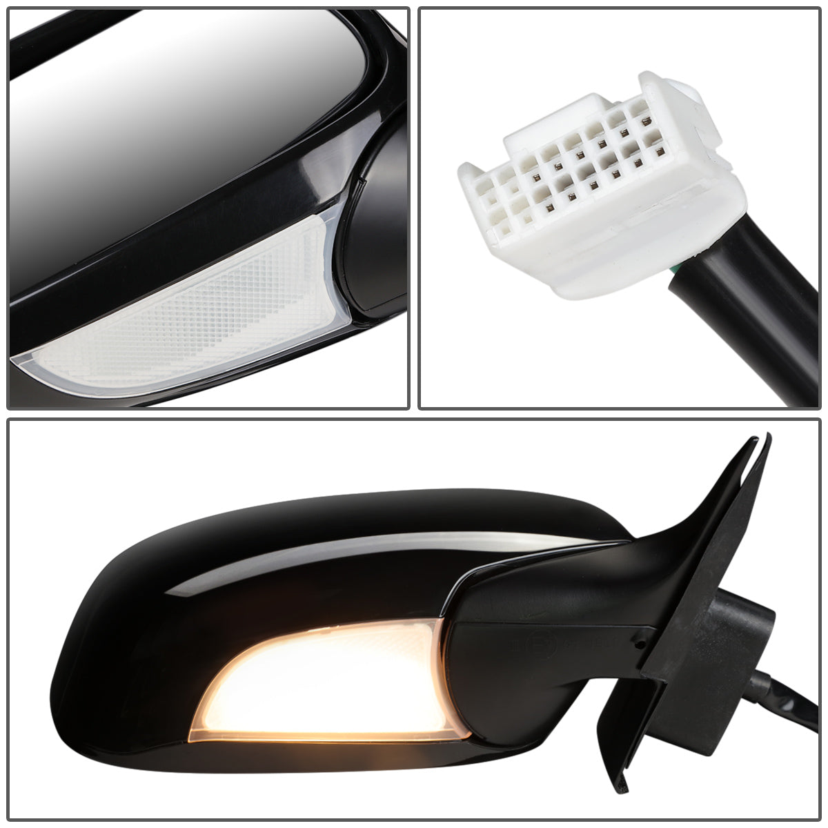 RETROVISOR MIRROR - OEM - 01-06 LEXUS LS430 - POWERED - W/ PUDDLE LIGHT - FOLDING - BLACK MATERIAL - RIGHT