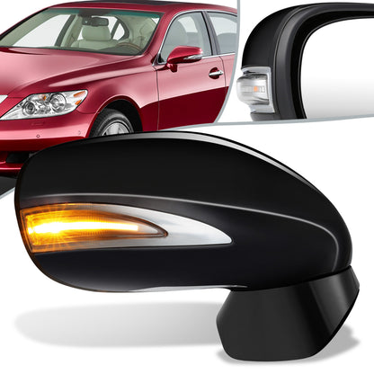 RETROVISOR MIRROR - OEM - 07-12 LEXUS LS460 - POWERED - HEATED - W/ SIGNAL LIGHT - W/ MEMORY - W/ PUDDLE LIGHT - POWER FOLDING - BLACK MATERIAL - RIGHT