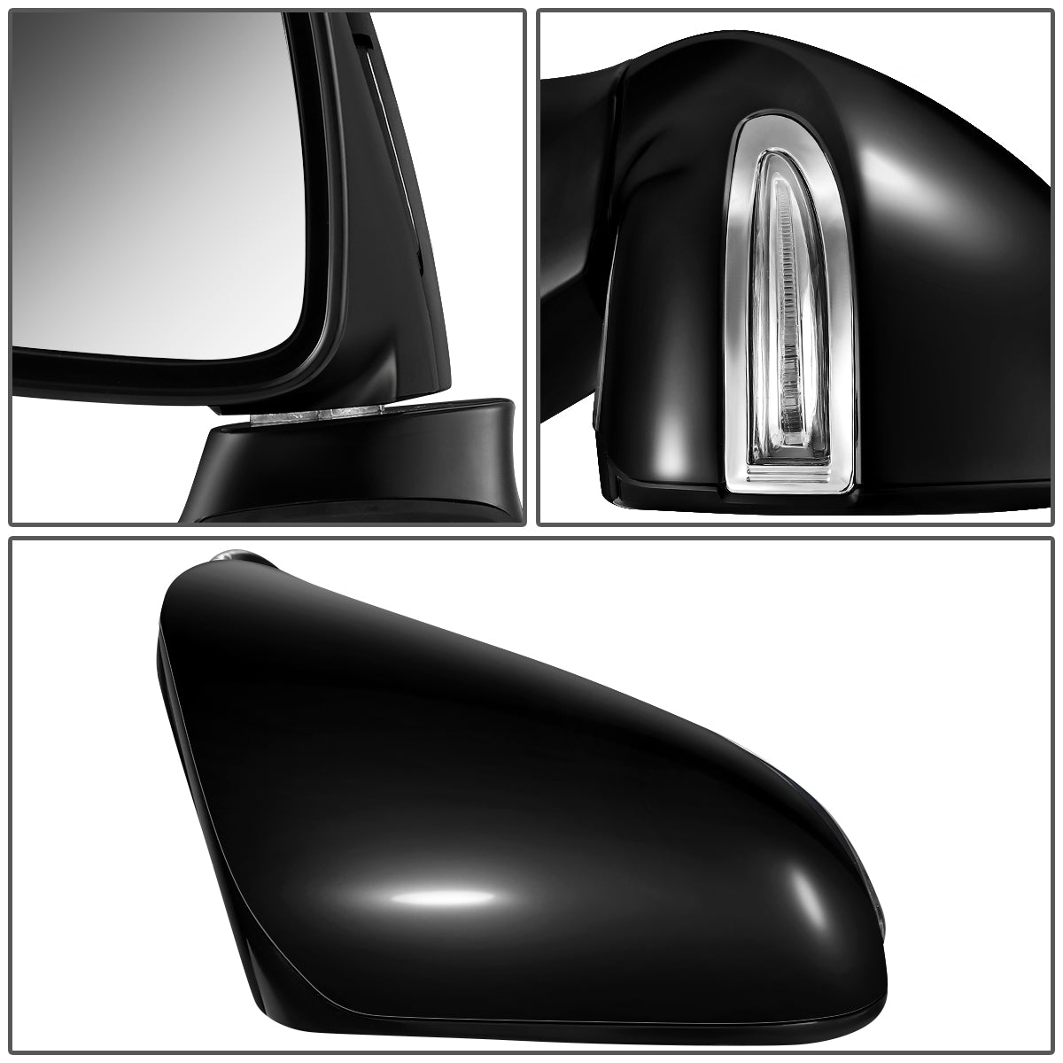 RETROVISOR MIRROR - OEM - 10-12 LEXUS RX350, RX450H - POWERED - HEATED - W/ MEMORY - W/ PUDDLE LIGHT - FOLDING - BLACK MATERIAL - RIGHT
