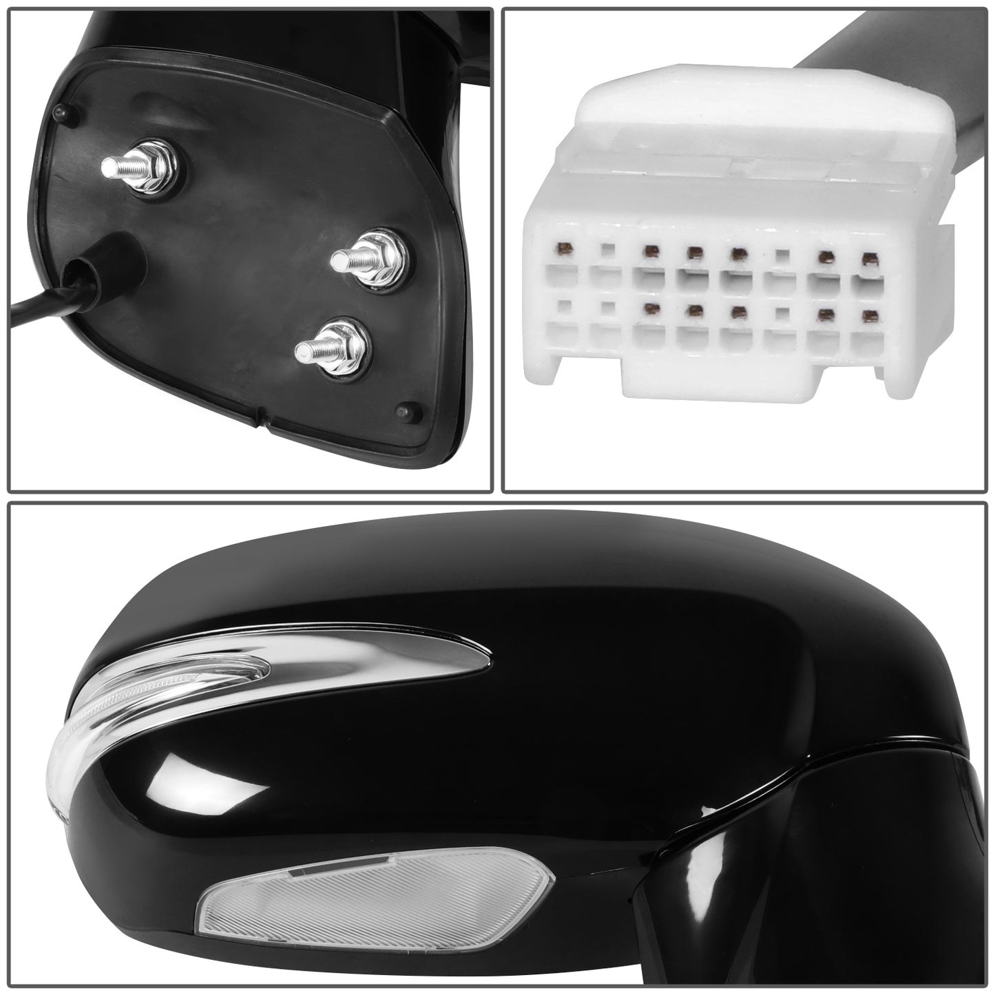 RETROVISOR MIRROR - OE STYLE - LEXUS RX350 13-15 - LEXUS RX450H 13-15 - WITH POWER WITH MEMORY WITH HEATED - PASSENGER SIDE - PAINT TO MATCH - BLACK