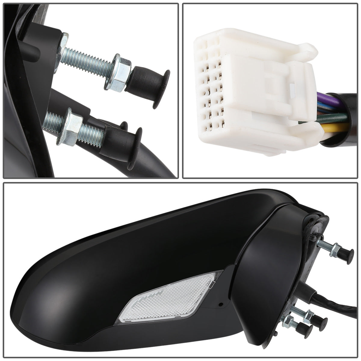 RETROVISOR MIRROR - OEM - 07-12 LEXUS LS460 - POWERED - HEATED - W/ MEMORY - W/ PUDDLE LIGHT - POWER FOLDING - BLACK MATERIAL - RIGHT