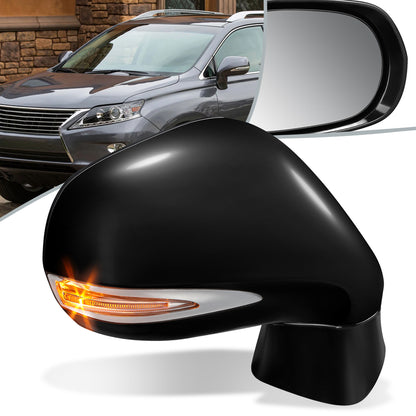 RETROVISOR MIRROR - OEM - 10-12 LEXUS RX350, RX450H - POWERED - HEATED - W/ SIGNAL LIGHT - W/ MEMORY - W/ PUDDLE LIGHT - POWER FOLDING - BLACK MATERIAL - RIGHT