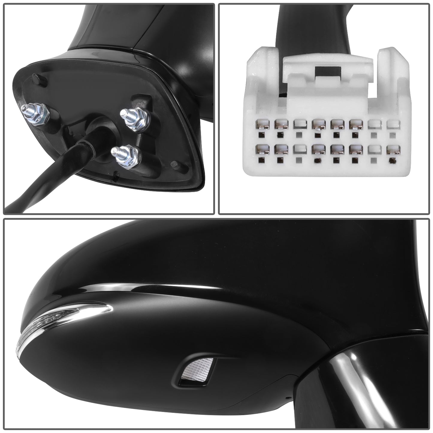 RETROVISOR MIRROR - OE STYLE - LEXUS GS200T 16-17 - LEXUS GS300 18-19 - LEXUS GS350 13-20 - LEXUS GS450H 13-18 - WITH POWER WITH HEATED GLASS WITH SIGNAL - PASSENGER SIDE - PAINT TO MATCH - BLACK